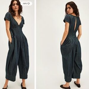 Free People Denim Jumpsuit